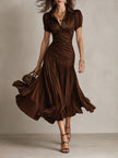 Satin Bodycon Midi Dress | Evening Dress