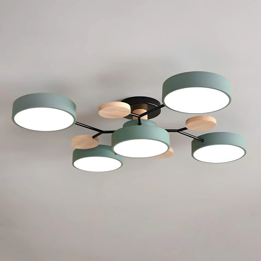 Semi-Flush Modern Halo LED Ceiling Light