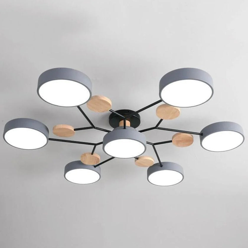 Semi-Flush Modern Halo LED Ceiling Light