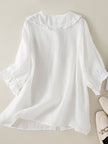FJØRNA women's summer dress with ruffle linen design, lightweight and breezy for warm weather, stylish and comfortable.