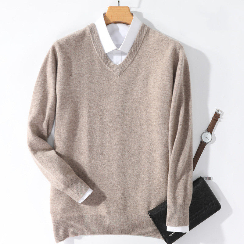 Cashmere V-Neck Sweater - 7