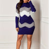 Printed Sheath Dress Black Plus Size