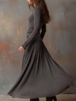 Charcoal Knit Maxi Dress For Women
