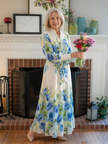 FJØRNA women's summer maxi dress with floral print, flowy, lightweight, and breathable fabric perfect for warm weather.