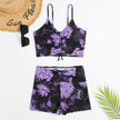 Women's printed FJØRNA tankini set with flattering fit, featuring colorful pattern and supportive design for swimwear.