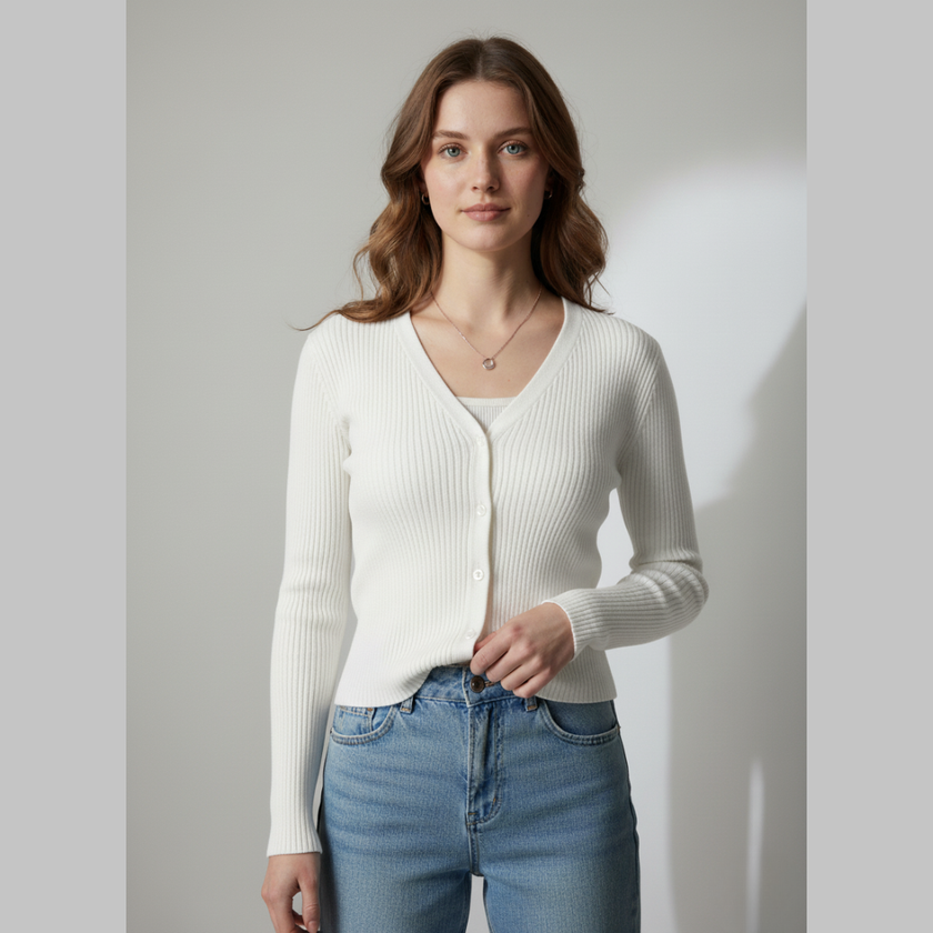 Ava – Cardigan Ladies Women’s Cropped Knitwear | Stylish Top