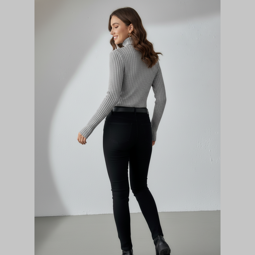 Women's Ribbed Turtleneck Sweater