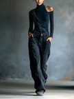 FJØRNA women's lightweight denim summer overalls, two-piece casual outfit with adjustable straps and front pockets, styled for warm weather.