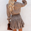 Hazel | Leopard Print Dress with Ruffle Sleeve Detail