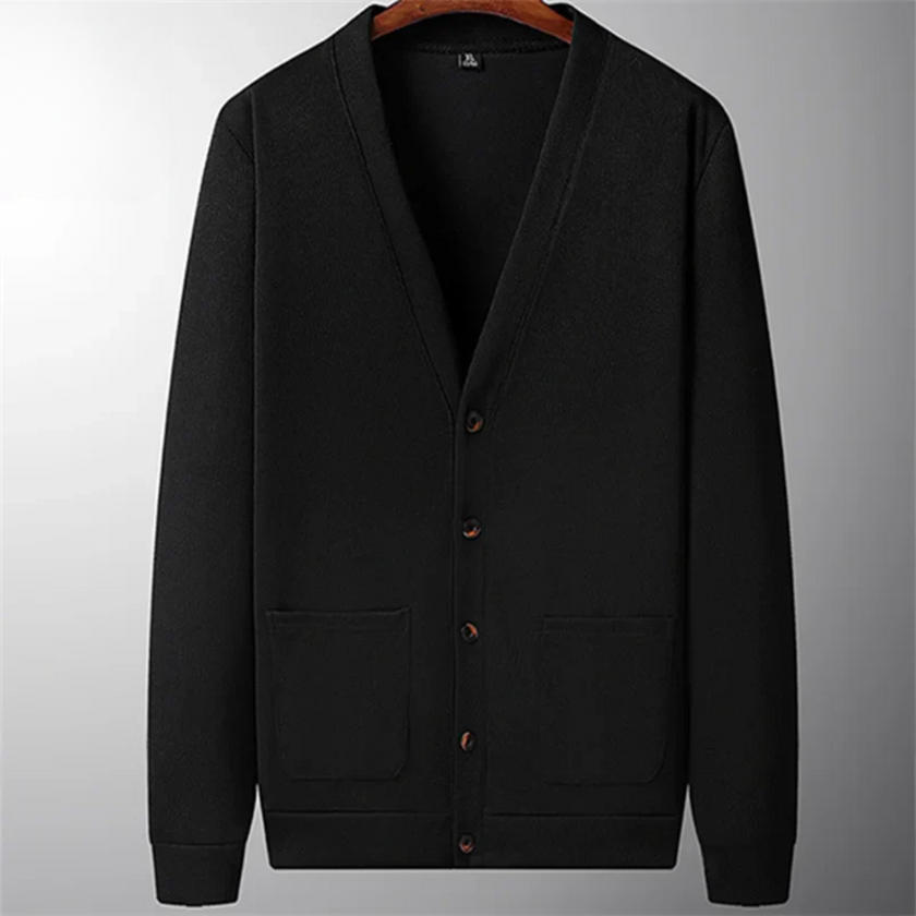 Jack – Men's Black Cardigan | Stylish Knit Outerwear 2