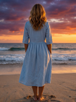 FJØRNA women's summer maxi dress with pockets, flowy and casual, perfect for warm weather and relaxed style.