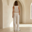 FJØRNA women's co-ord set featuring a matching top and pants in soft fabric, stylish and comfortable for casual wear.