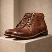 Men's leather boots by FJØRNA, stylish shoes for men with polished leather finish and sturdy sole, perfect for casual or formal wear.