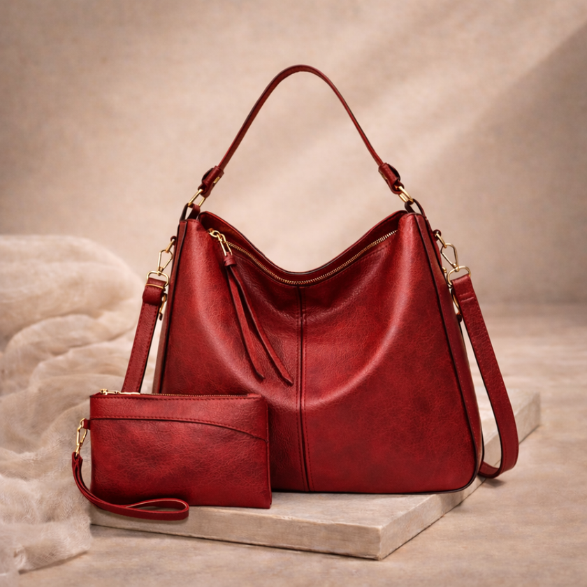 FJØRNA vegan faux leather hobo shoulder bag for women with spacious design and stylish look.