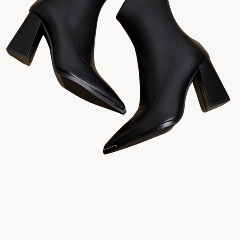 Black Chelsea Boots with Chrome Tip - 10