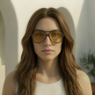 FJØRNA retro aviator sunglasses for men, unisex accessories with metal frames and dark tinted lenses.