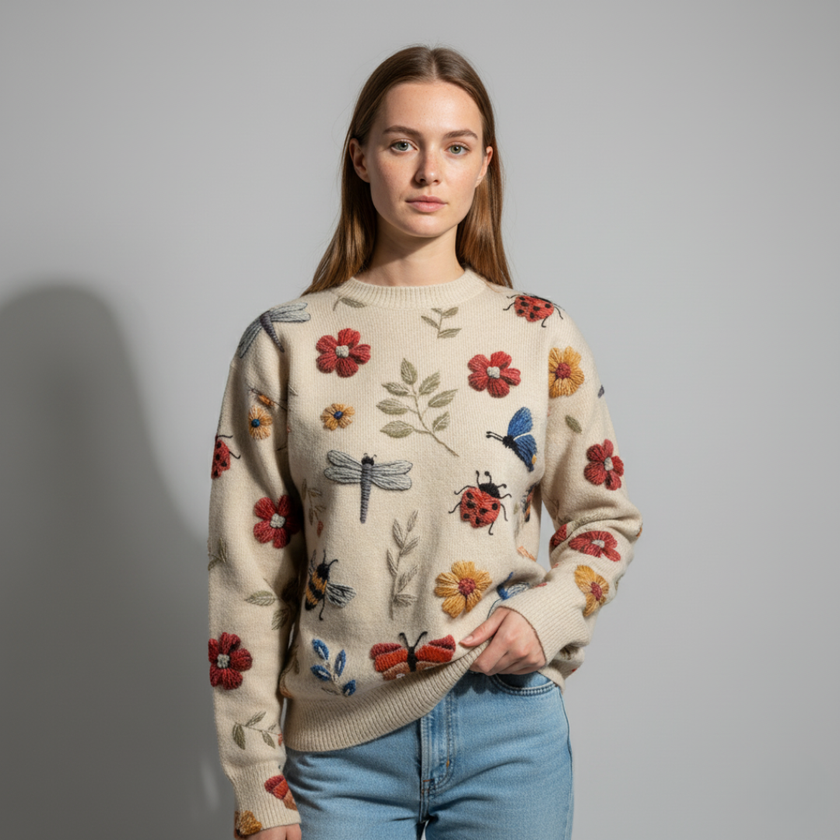 Floral Knit Pullover