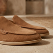 FJØRNA men's lace loafers slip-on shoes, stylish casual footwear with lace detailing and comfortable design for everyday wear