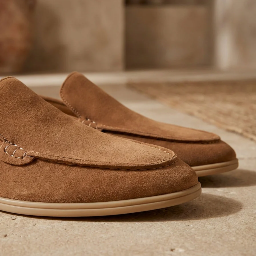 FJØRNA men's lace loafers slip-on shoes, stylish casual footwear with lace detailing and comfortable design for everyday wear