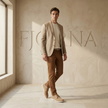 FJØRNA men's red lace-up shoes with intricate lace design and stylish footwear for men.