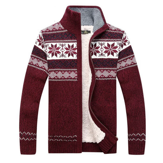 Oliver – Christmas Jumper Mens - Cozy Velvet | Cardigan 1