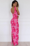 FJØRNA elegant floral sleeveless maxi dress for women, flowing fabric, and vibrant floral pattern perfect for summer occasions