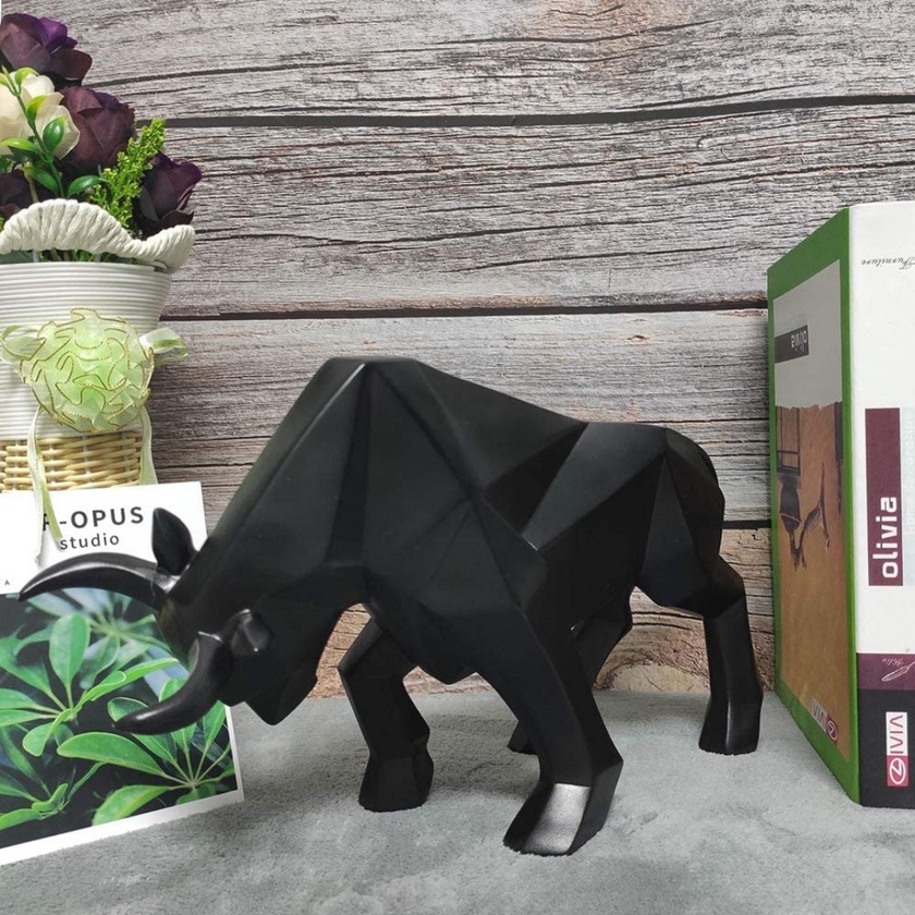 Geometric Bull Sculpture – Modern Art Decor for Home or Office, Unique Design Symbolizing Strength and Courage - 5