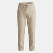 FJØRNA men's linen trousers with drawstring, relaxed fit, lightweight and comfortable for casual wear, shown with a neutral background.