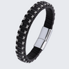 Dirk - Chic Black Braided Leather Wristband