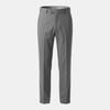 Men's tailored relaxed fit straight leg trousers by FJØRNA, featuring classic design and neutral color, shown on a model.