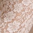 Ivory lace midi dress for women with high neck from FJØRNA, featuring elegant lace details and a classic midi length.