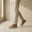 FJØRNA men's suede trainers shoes with stylish design and comfortable fit, shown in a close-up image.