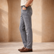 Men’s slim fit grey wash jeans by FJØRNA, casual pants with a classic five-pocket design and modern fit.