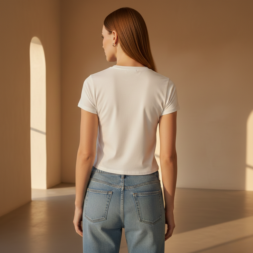 FJØRNA men's slim fit short sleeve shirt, stylish casual top with a modern fit, shown in a close-up image.