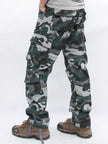 Men's camouflage military cargo pants by FJØRNA, straight cut cotton pants with side pockets for comfort and style.