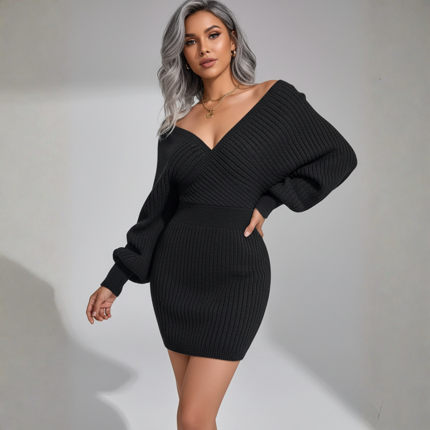 Sophie – Winter Dress Women’s - Elegant/Slim Fit | Mini Dress