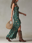 FJØRNA ruffle maxi dress in soft fabric, casual style with flowing silhouette and ruffled details, perfect for warm weather.