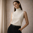 Men's FJØRNA knit turtleneck top, featuring a cozy, fitted design in soft fabric, ideal for casual or stylish winter wear.