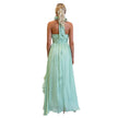 Elegant FJØRNA women's maxi dress with halter neck and ruffle details, perfect for stylish summer or evening wear.