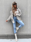 Plaid Hooded Jacket Loose Fit