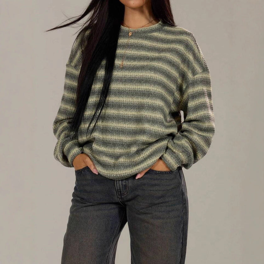 Striped Knitted Pullover Sweater