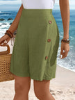 FJØRNA women’s lightweight summer shorts with relaxed fit, elastic waistband, and breathable fabric for comfortable warm-weather wear.