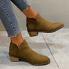 Khaki Pointed Ankle Boots - 7