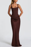 FJØRNA women's summer maxi dress with square neckline, bodycon fit, casual sleeveless design, in vibrant fabric.