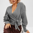 Knitted Sweater Coat V-Neck