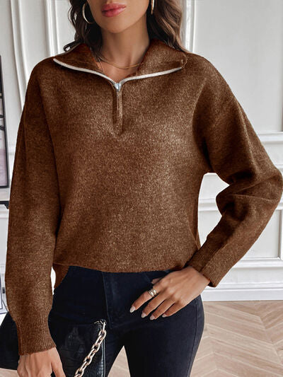 Chic Half-Zip Sweater - 1