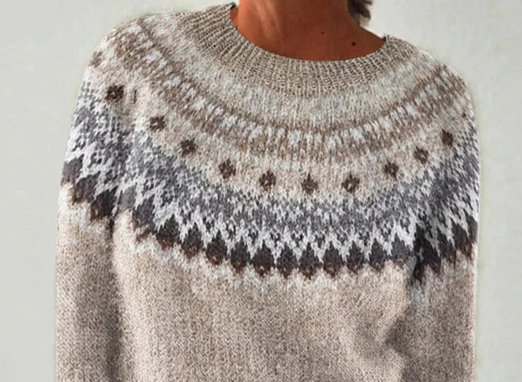 Warm Norwegian Pattern Pullover - 2