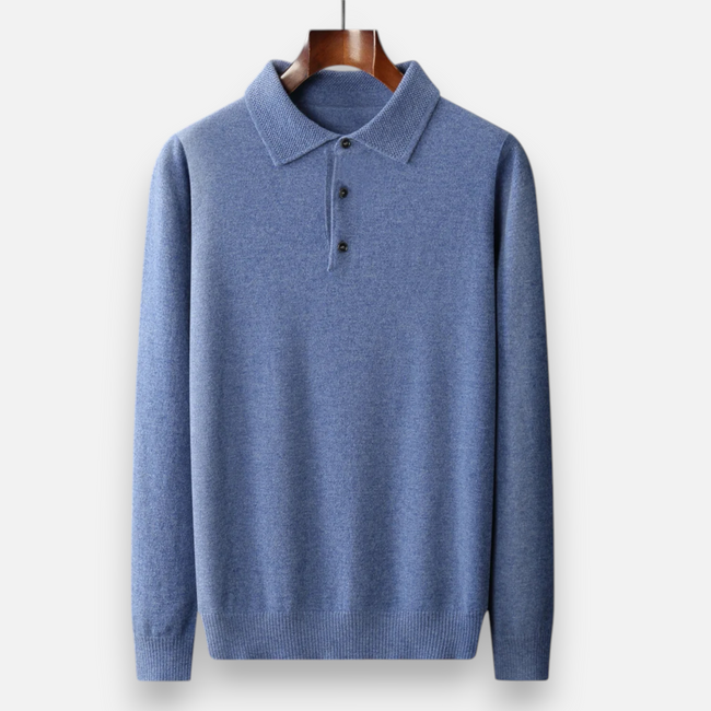 Merino Wool Polo Sweater - 1