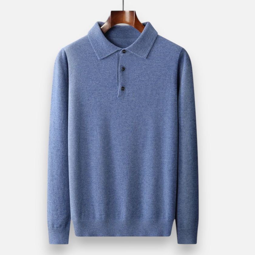 Merino Wool Polo Sweater - 1