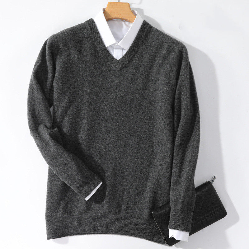 Cashmere V-Neck Sweater - 8